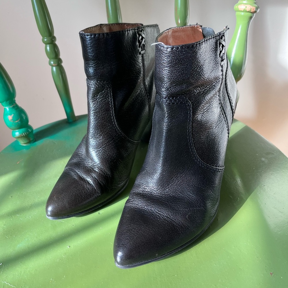 Miz Mooz Black Heeled Booties